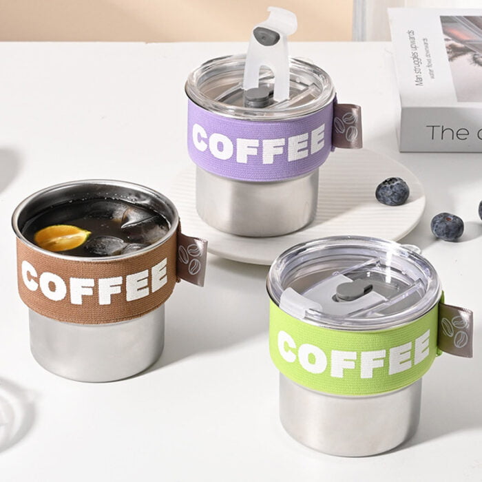 400ml 14oz Outdoor Traveler Coffee Cup Stainless Steel Mugs 1CP2332