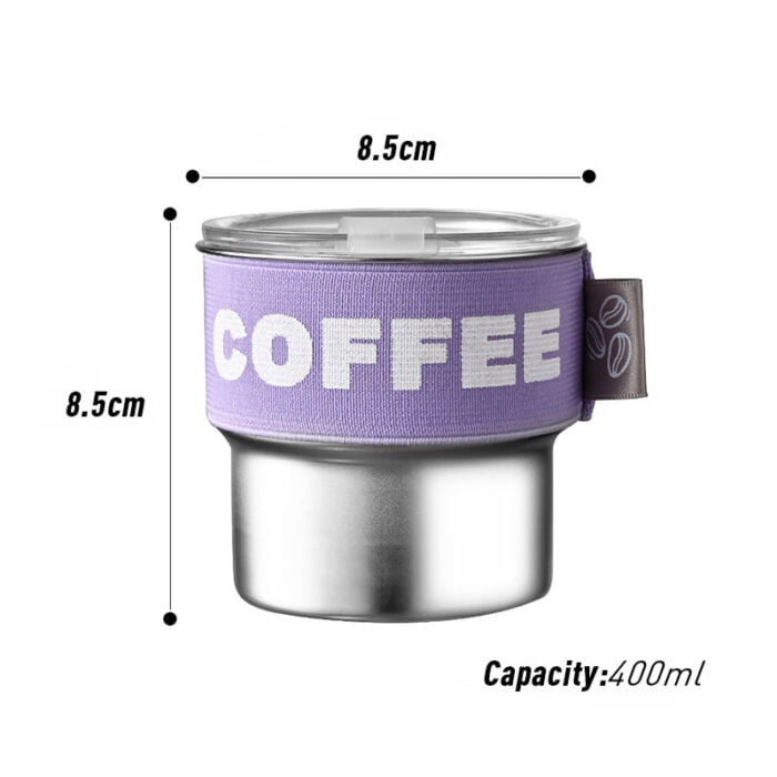 400ml 14oz Outdoor Traveler Coffee Cup Stainless Steel Mugs 1CP2332 - Image 8