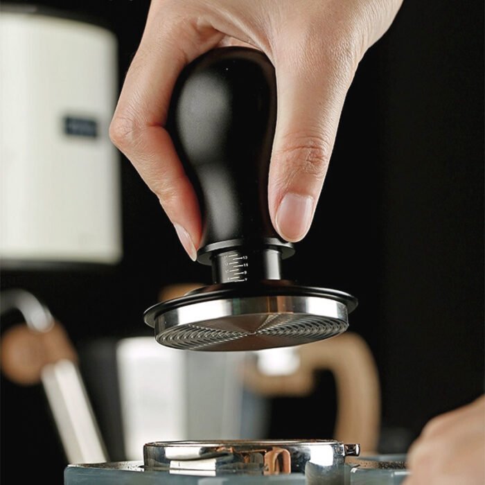 Stainless Steel Base Spring Loaded Coffee Tamper Depth-adjustable Calibrated 1CP2337 - Image 5