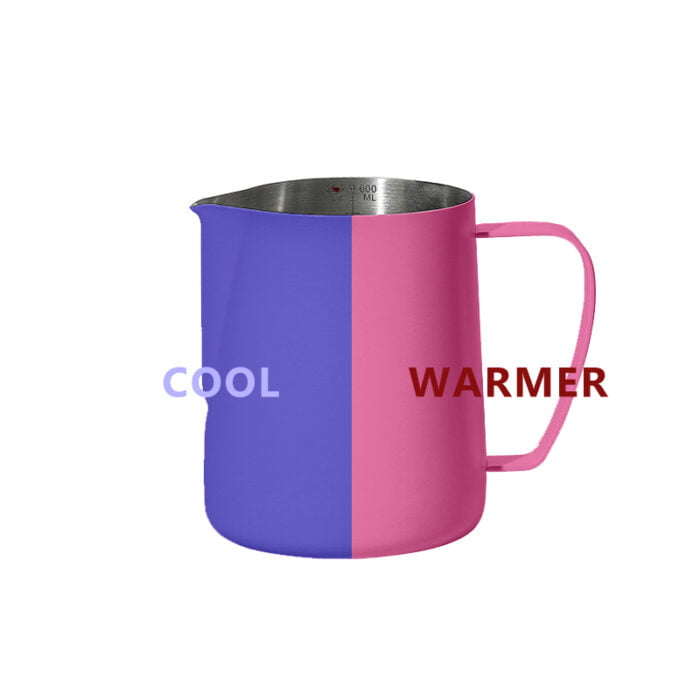 Color Changing Stainless Steel Coffee Milk Frothing Jug Milk Pitcher for Latte Art 1CP2339