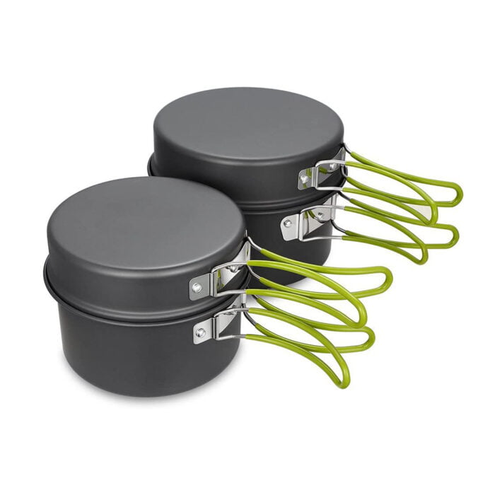 Gunmetal Grey Portability Outdoors Aluminum Camping Cookware Set 1HP2102 - Image 4