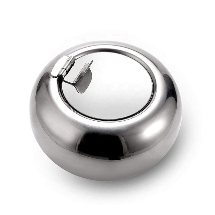 Stainless Steel Windproof Ashtrays with Lid Tabletop Ashtray for Outdoor BMA A104 - Image 3