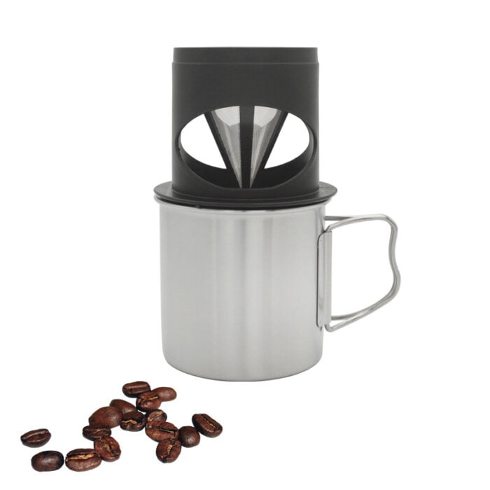 Stainless Steel Cup Pour Over Coffee Maker Coffee Mug and Dripper Set Drip Coffee Mug Set 1CP2340