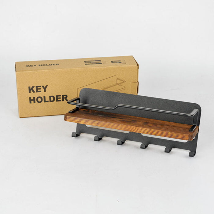 Wall Mounted Refrigerators Magnetic Key Holder Mail Organizer Wall Shelf with Hooks MKH1007 - Image 3
