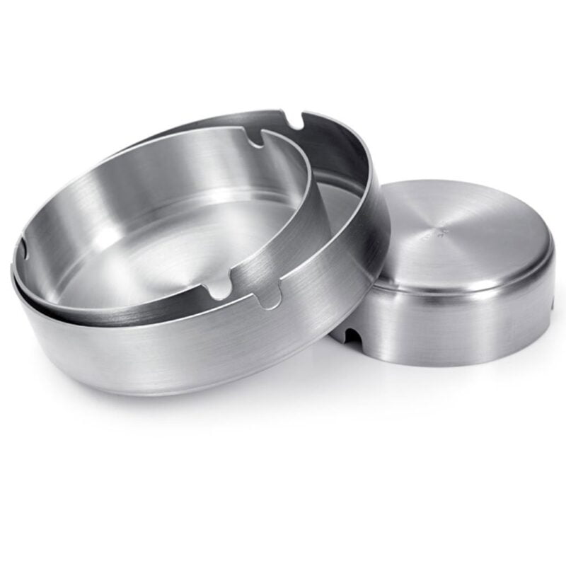 Stainless Steel Ashtray Tabletop Round Ash Tray for Cigarette Ash Holder BMA A103