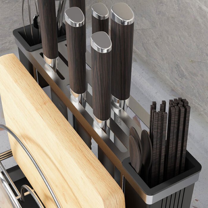 Stainless Steel Cutlery and Knife Holder Kitchen Storage Organizer for Countertop DR605 - Image 3