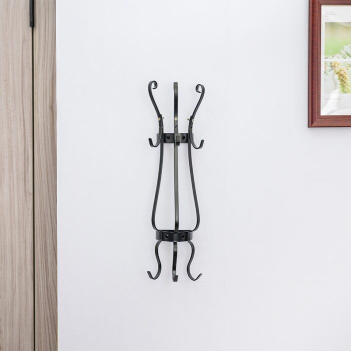 Coat Rack Entryway Vintage Wall Mounted Coat Hooks Black H2101