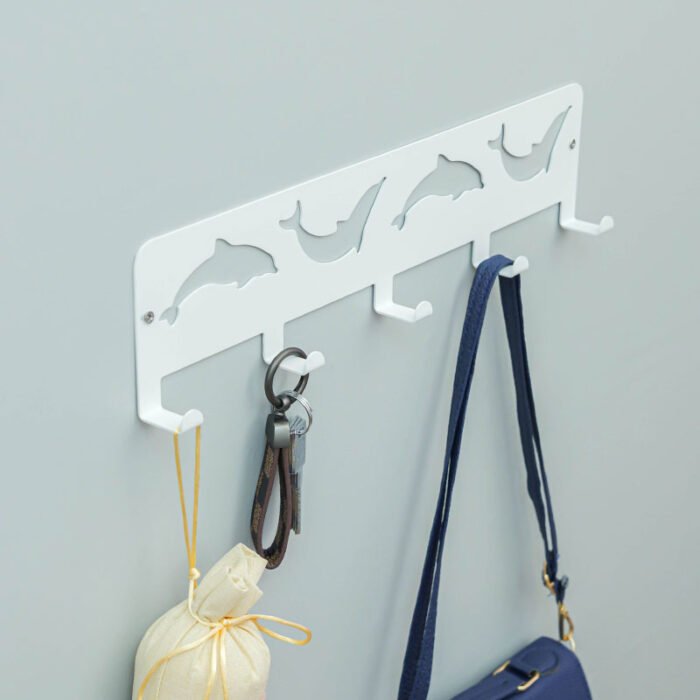Metal Wall Hooks Openwork Pattern Dolphin Cartoon Children Coat Hanger H703 - Image 5