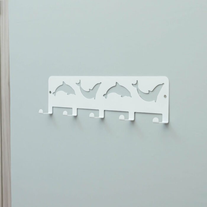 Metal Wall Hooks Openwork Pattern Dolphin Cartoon Children Coat Hanger H703 - Image 6