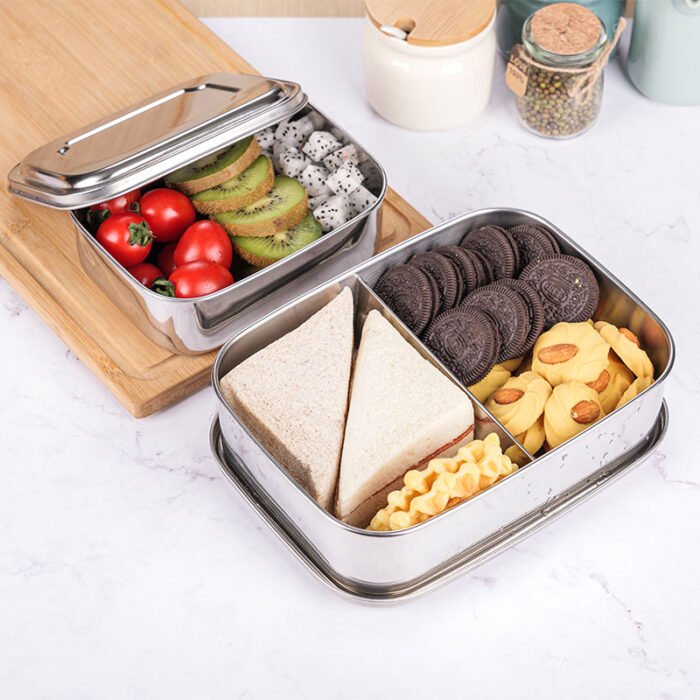 Stainless Steel Lunch Container Metal Bento Box Dishwasher Safe with Lid LB11 - Image 5