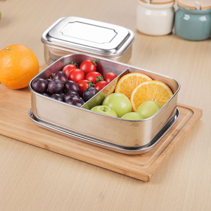 Stainless Steel Lunch Container Metal Bento Box Dishwasher Safe with Lid LB11 - Image 7