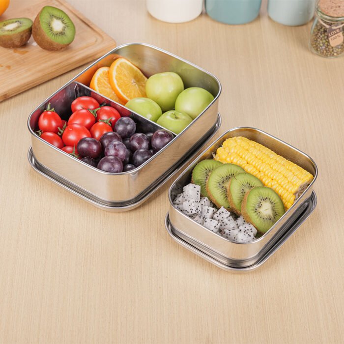 Stainless Steel Lunch Container Metal Bento Box Dishwasher Safe with Lid LB11 - Image 6