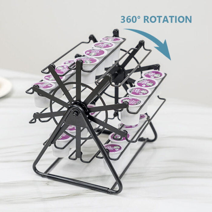 Metal 40pcs K Cup Coffee Pod Holder 360 Degree Rotatable Observation Wheel 1CP2357 - Image 4