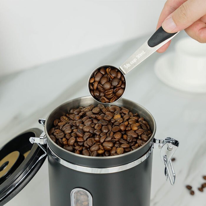 Kitchen Food Storage Container Coffee Bean Sugar Tea with Scoop S517-1 - Image 6