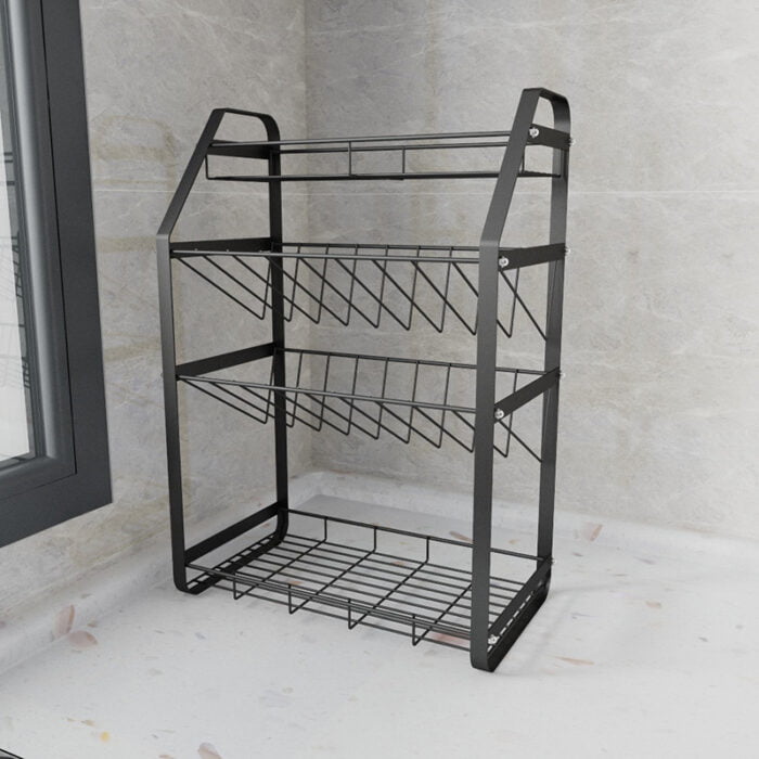 4 Tier Black Spice Rack Kitchen Storage Organizer Shelf for Countertop TLJ01 - Image 3