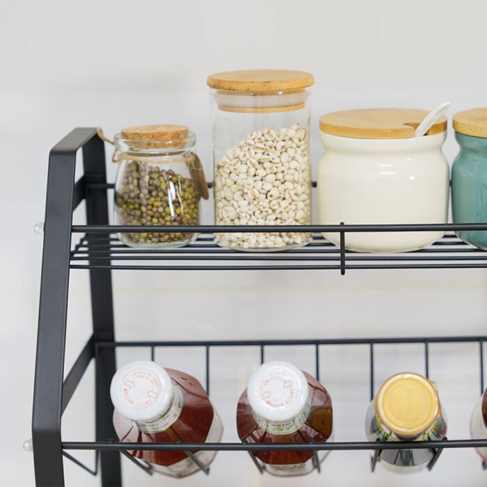4 Tier Black Spice Rack Kitchen Storage Organizer Shelf for Countertop TLJ01 - Image 4