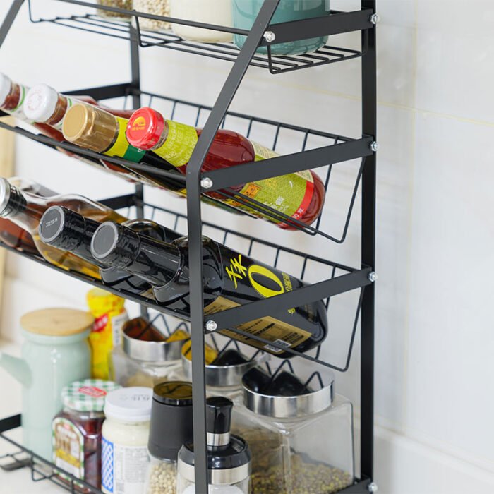 4 Tier Black Spice Rack Kitchen Storage Organizer Shelf for Countertop TLJ01 - Image 5