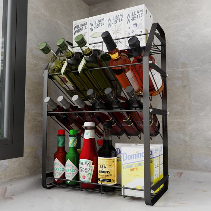 4 Tier Black Spice Rack Kitchen Storage Organizer Shelf for Countertop TLJ01 - Image 7