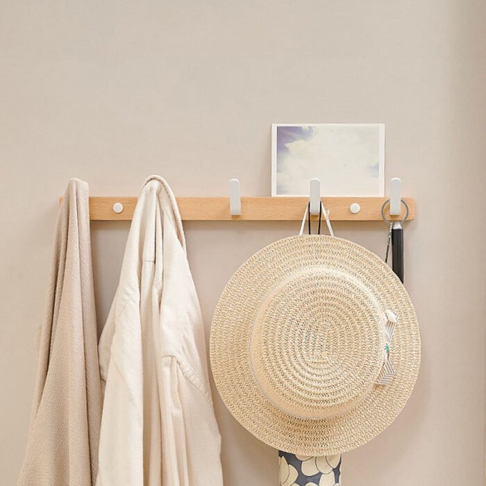 Coat Rack Wall Mount Wooden and Iron Hat Rack, 5 sizes 1HP2115
