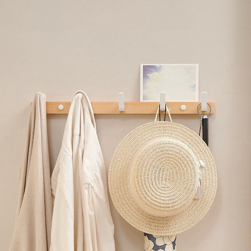 Coat Rack Wall Mount Wooden and Iron Hat Rack, 5 sizes 1HP2115