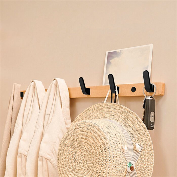 Coat Rack Wall Mount Wooden and Iron Hat Rack, 5 sizes 1HP2115 - Image 4