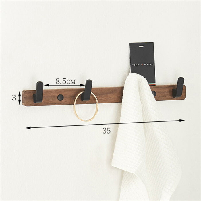 Coat Rack Wall Mount Wooden and Iron Hat Rack, 5 sizes 1HP2115 - Image 5