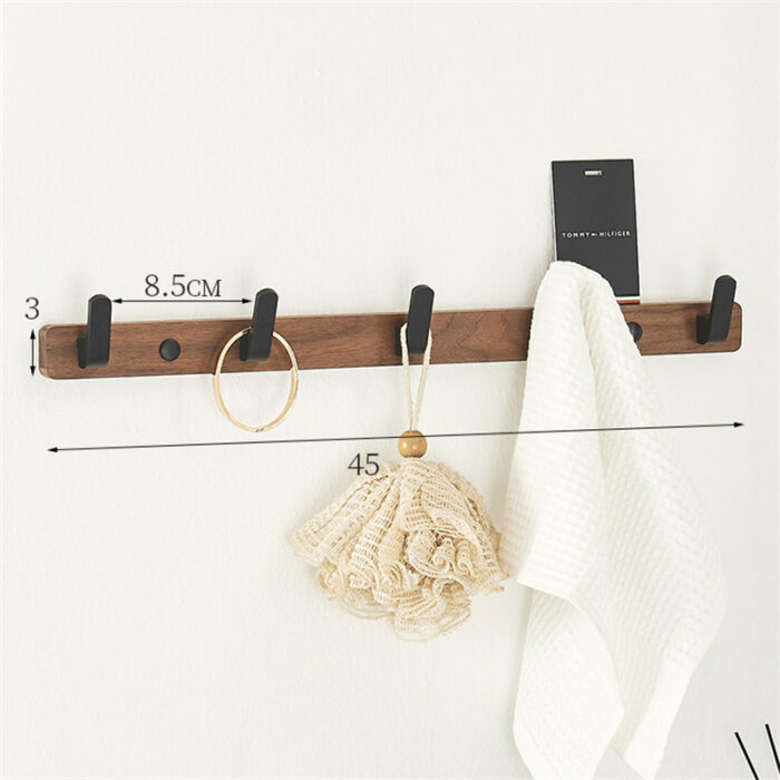 Coat Rack Wall Mount Wooden and Iron Hat Rack, 5 sizes 1HP2115 - Image 7