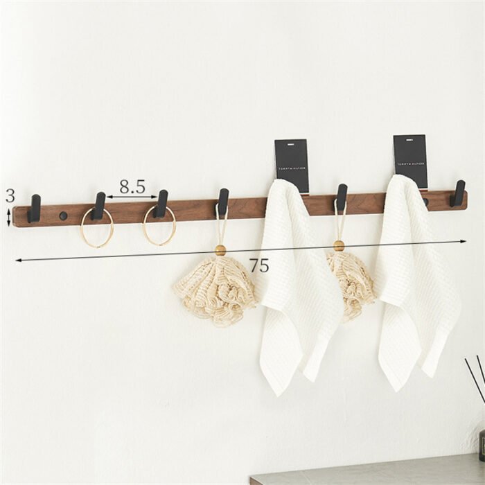 Coat Rack Wall Mount Wooden and Iron Hat Rack, 5 sizes 1HP2115 - Image 9