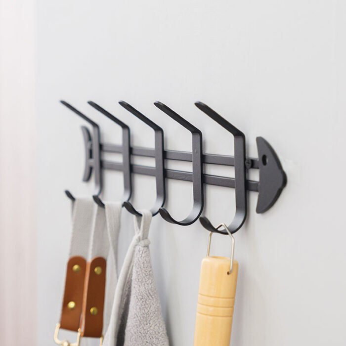 Creative carbon steel clothes hook cartoon fish bone style children's room H896 - Image 5
