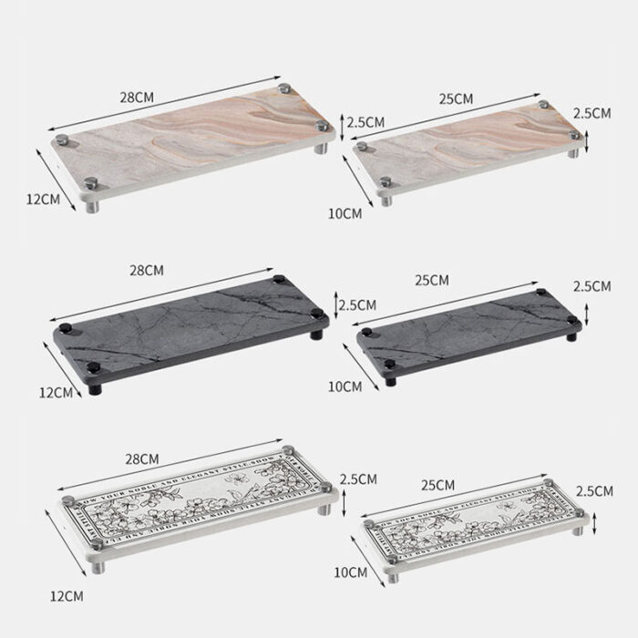 Fast Drying Diatomite Bathroom Trays, Marble, Soap Dish Holders, 1HP2121 - Image 7