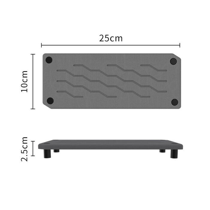 Diatomite Bathroom Storage Holder with Deflector, Grey/White, 1HP2122/1HP2123 - Image 2