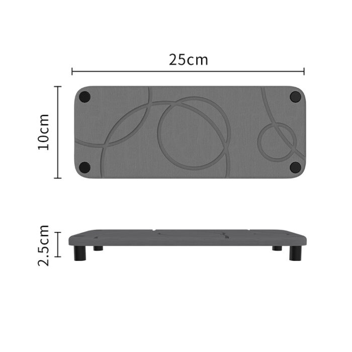 Diatomite Bathroom Storage Holder with Deflector, Grey/White, 1HP2122/1HP2123 - Image 3