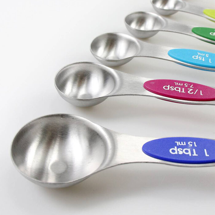 Silicone Handle Coffee Measuring Spoon Set, Dual Sided, Magnet, 8pcs MC132A - Image 4