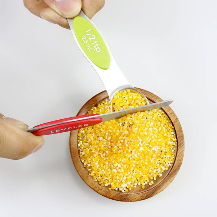 Silicone Handle Coffee Measuring Spoon Set, Dual Sided, Magnet, 8pcs MC132A - Image 6