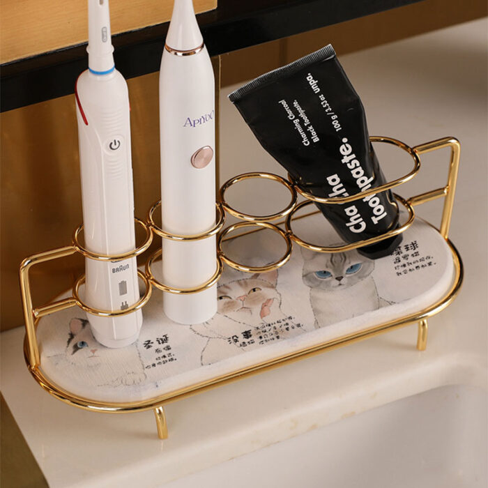 Marble Pattern Diatom Mud Toothbrush Holder, Bathroom Organiser 1HP2127