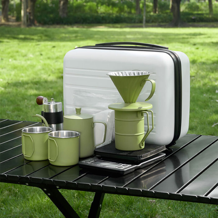Camping Pour Over Coffee Maker Set, Travel Bag, 8 in 1, 1CP2381-8