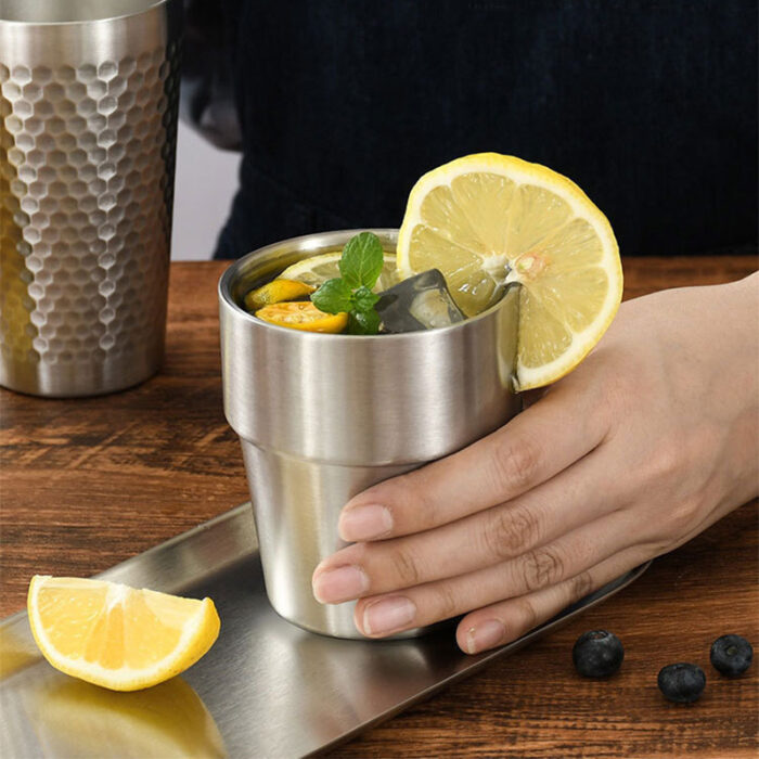 Insulated Double Walled Cup of Coffee Tea, Stainless Steel, 1CP2393