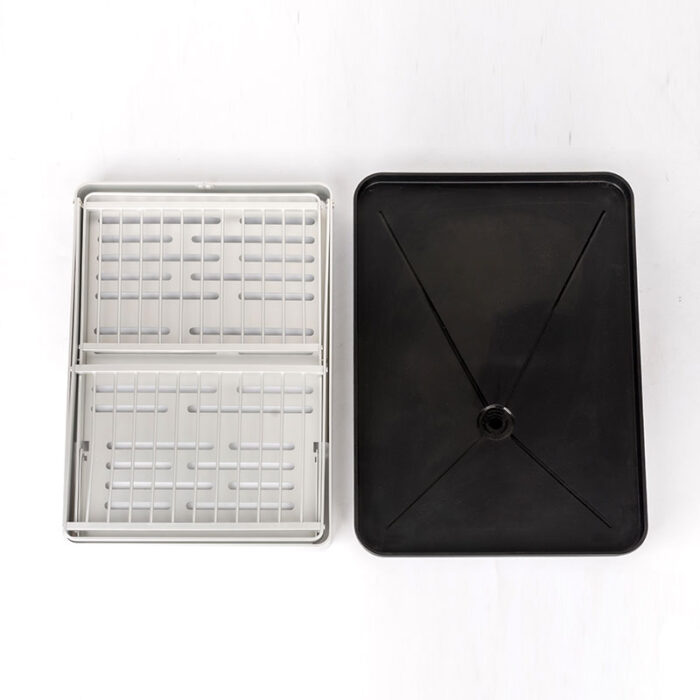 2-Tier Fold Flat Dish Drying Rack, Aluminum, with Drainboard and Drainpipe, SR1105 - Image 5