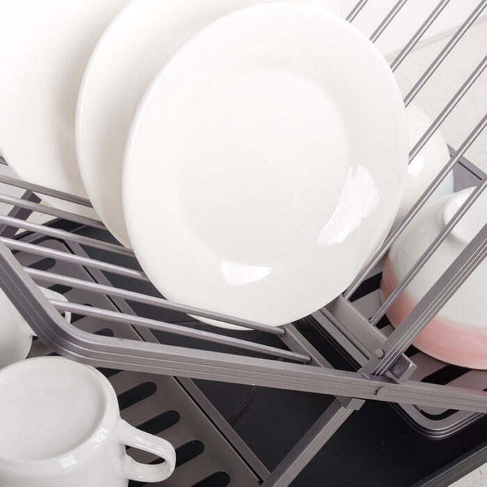 Aluminum Folding Dish Drying Rack, Drainboard with Drainpipe, SR1106 - Image 7