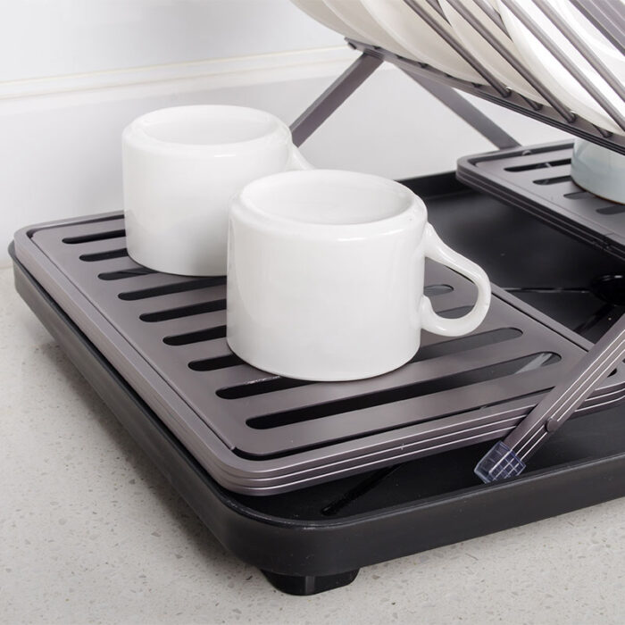 Aluminum Folding Dish Drying Rack, Drainboard with Drainpipe, SR1106 - Image 8