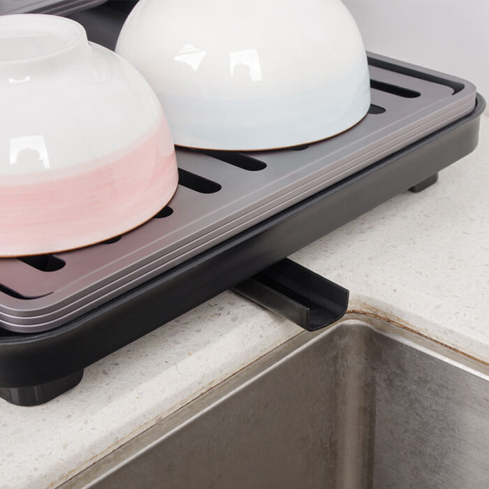 Aluminum Folding Dish Drying Rack, Drainboard with Drainpipe, SR1106 - Image 9