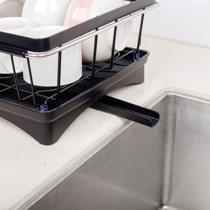 Dual-Use Telescopic Bracket Dish Drying Rack in Sink, Drainboard With Drainpipe, SR1107 - Image 7