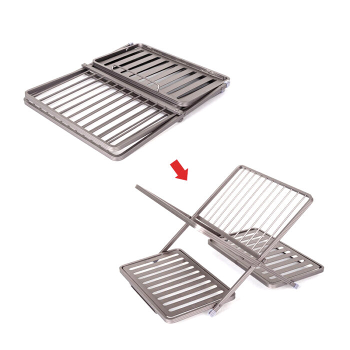 Aluminum Folding Dish Drying Rack, Drainboard with Drainpipe, SR1106 - Image 4