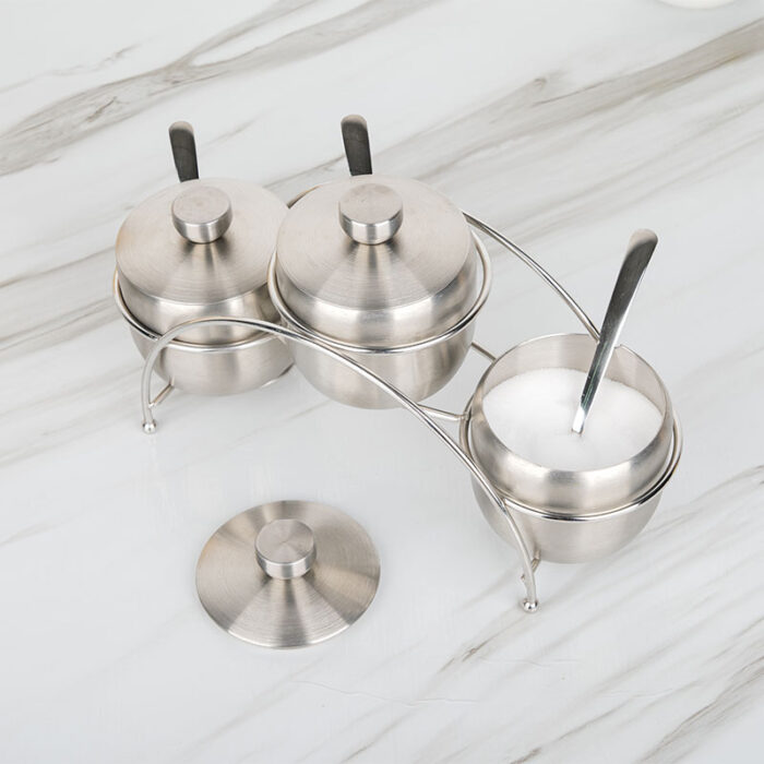 304 Stainless Steel Spice Jar Set, Salt and Sugar Storage, 7pcs, ZX001