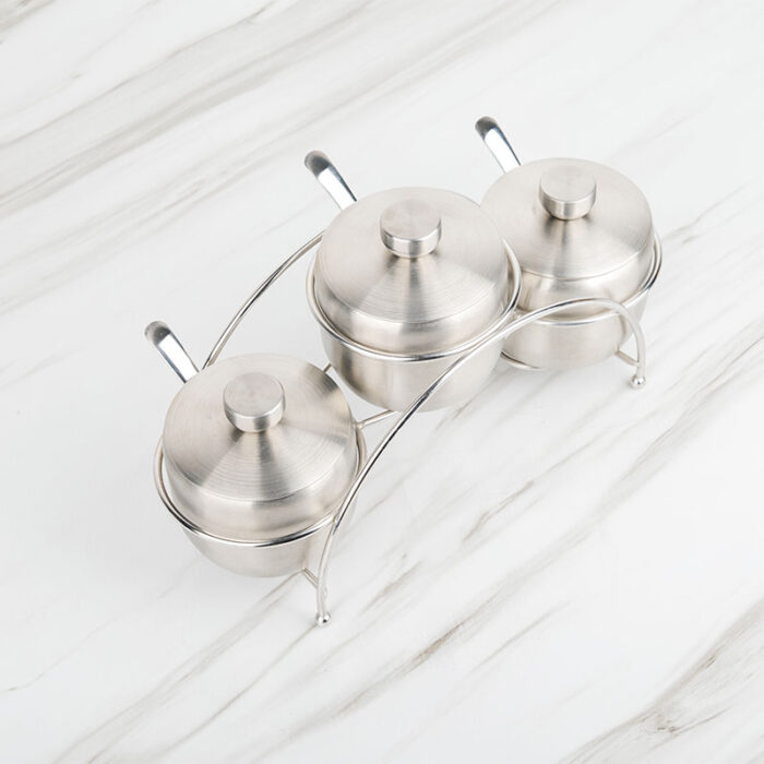 304 Stainless Steel Spice Jar Set, Salt and Sugar Storage, 7pcs, ZX001 - Image 3