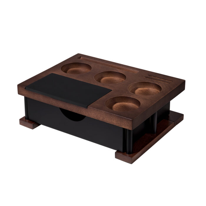 Portafilter Holder Tamping Station and coffee knock box, Wood, 1CP2388 - Image 2