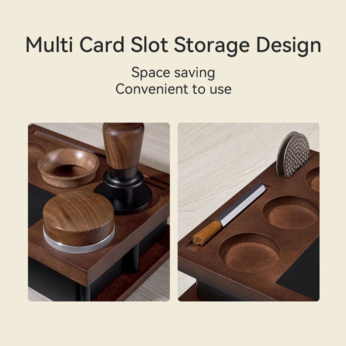 Portafilter Holder Tamping Station and coffee knock box, Wood, 1CP2388 - Image 8