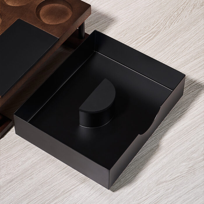 Portafilter Holder Tamping Station and coffee knock box, Wood, 1CP2388 - Image 4