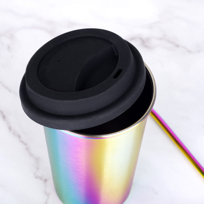 Stackable Metal Coffee Tumbler Stainless Steel Pint Cups with Lid And Straw CM28 - Image 3