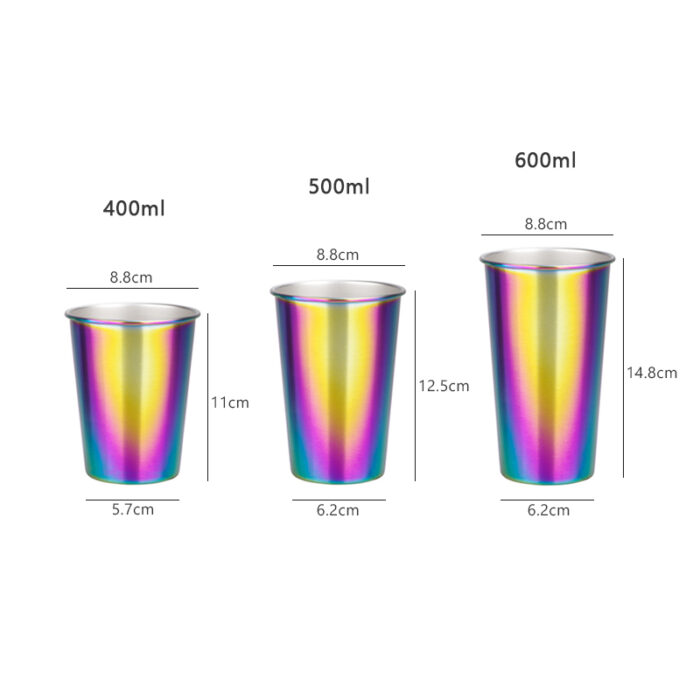 Stackable Metal Coffee Tumbler Stainless Steel Pint Cups with Lid And Straw CM28 - Image 9